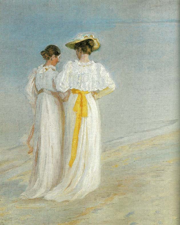 sommeraften pa skagen sonderstrand, anna ancher og marie kroyer